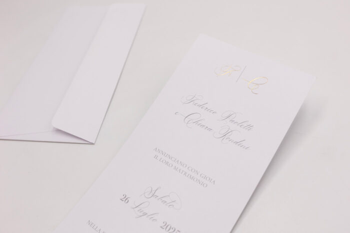 Gres Bianco Partecipazione Semplice cm 10,5x21 - immagine 3