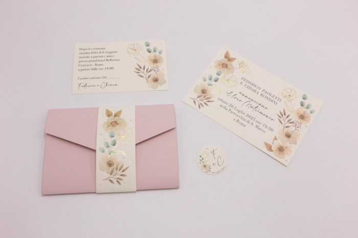 Romantica Partecipazione Semplice con Cover