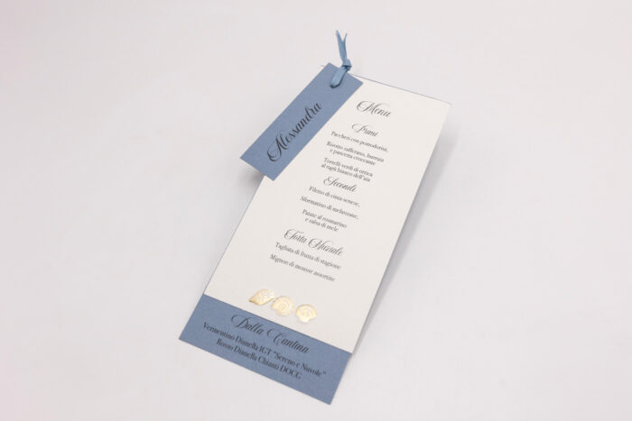 Conchiglie Menu con Vassoio e Tag